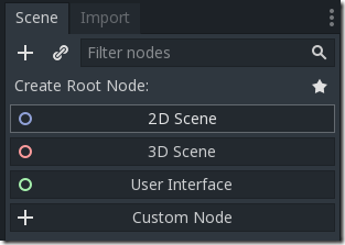 Create-Root-Node-in-Scene Godot Screenshot